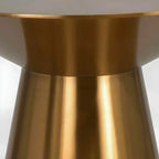 Traditional Golden Round Metal End Table for Living Room
