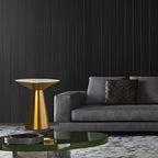 Traditional Golden Round Metal End Table for Living Room