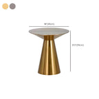 Traditional Golden Round Metal End Table for Living Room