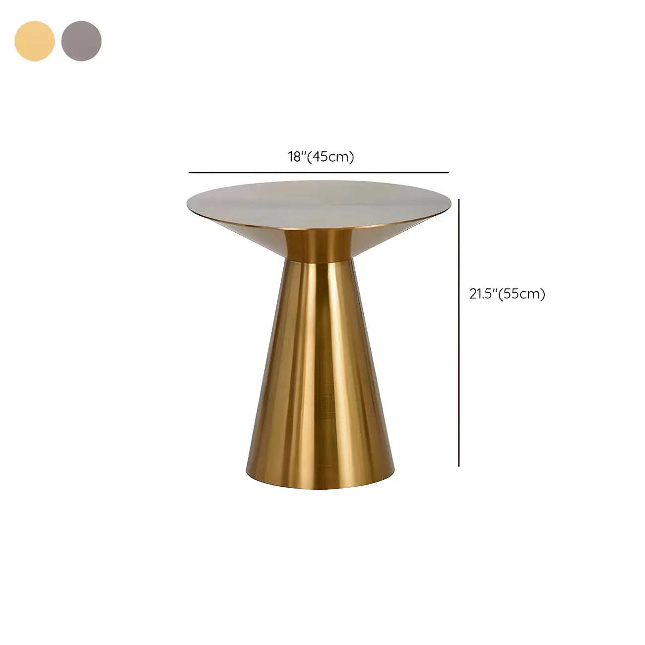 Traditional Golden Round Metal End Table for Living Room