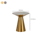 Traditional Golden Round Metal End Table for Living Room