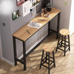 Simple White Counter Height Bar Table with Footrest for Home