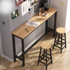 Simple White Counter Height Bar Table with Footrest for Home