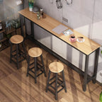 Simple White Counter Height Bar Table with Footrest for Home