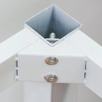 Simple White Counter Height Bar Table with Footrest for Home