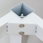 Simple White Counter Height Bar Table with Footrest for Home