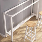 Simple White Counter Height Bar Table with Footrest for Home