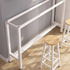 Simple White Counter Height Bar Table with Footrest for Home