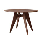 Scandinavian Brown Ash Wood Round Dining Table