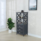 Antique Chic Open Back Black Wood Storage Bookcase