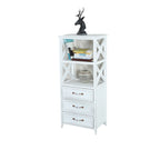 Antique Chic Open Back Black Wood Storage Bookcase