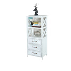 Antique Chic Open Back Black Wood Storage Bookcase