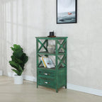 Antique Chic Open Back Black Wood Storage Bookcase