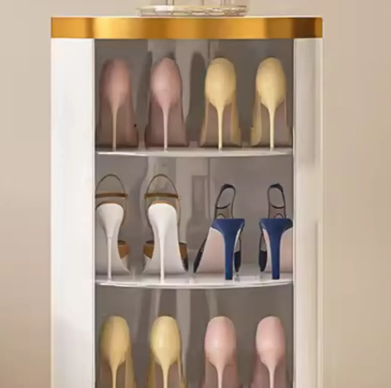 Rotatable Cylindrical Metal Shoe Storage Cabinet