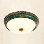 Classic Green Bowl Flush Mount LED Ceiling Light