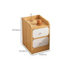 Modern Bedside Table with Drawers - White Nightstand