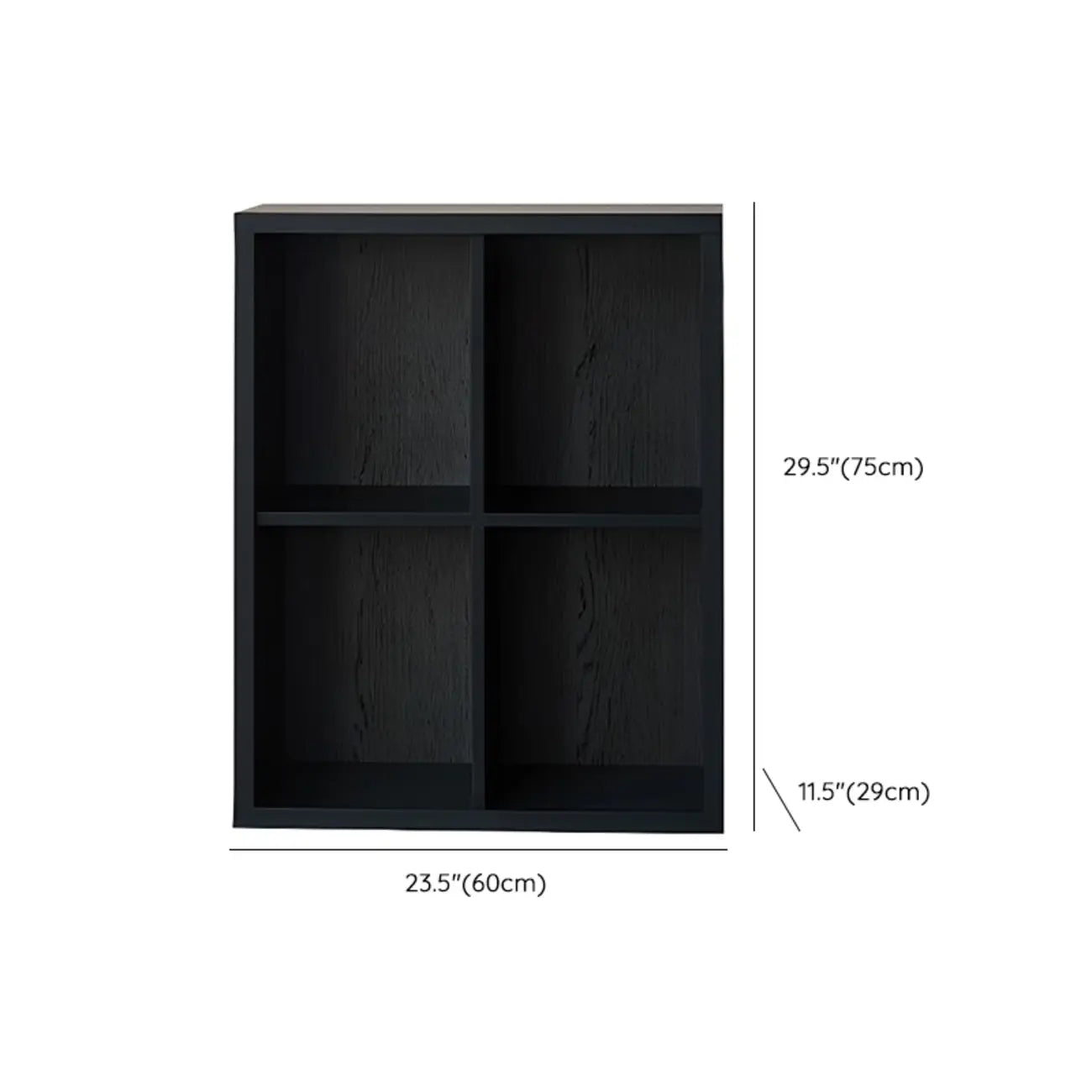 Black Horizontal Bookcases Cube Organizer Closed Back