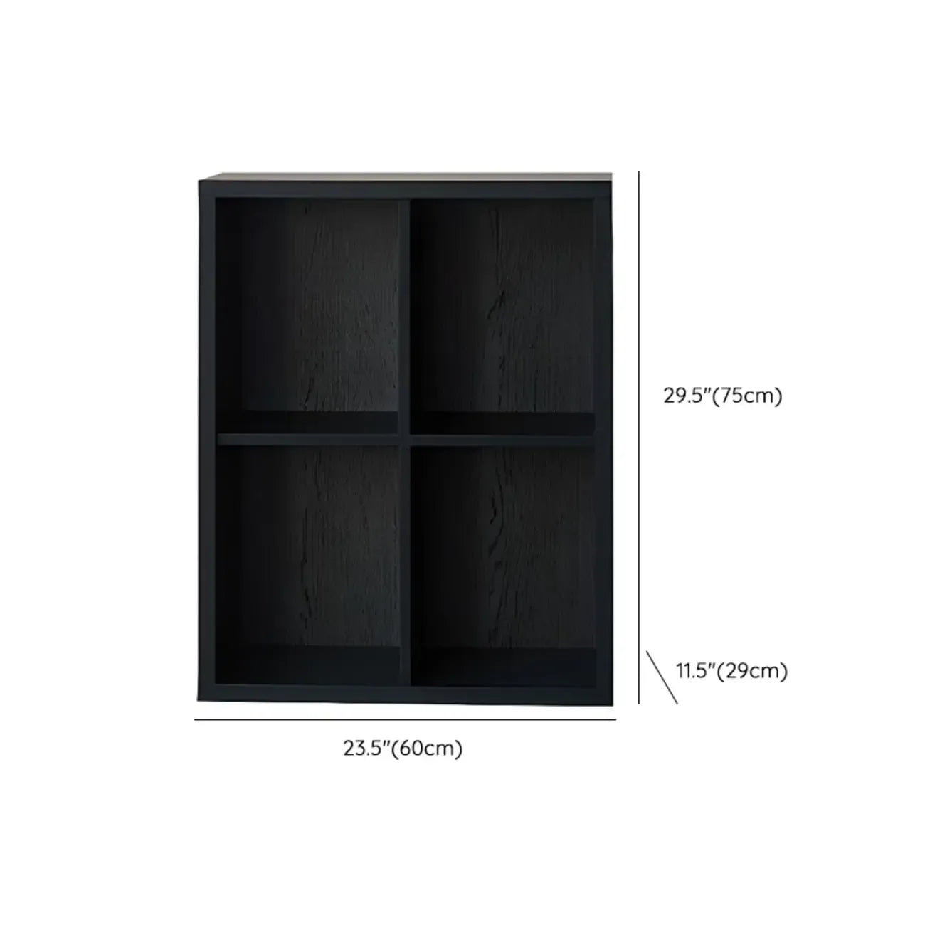 Black Horizontal Bookcases Cube Organizer Closed Back