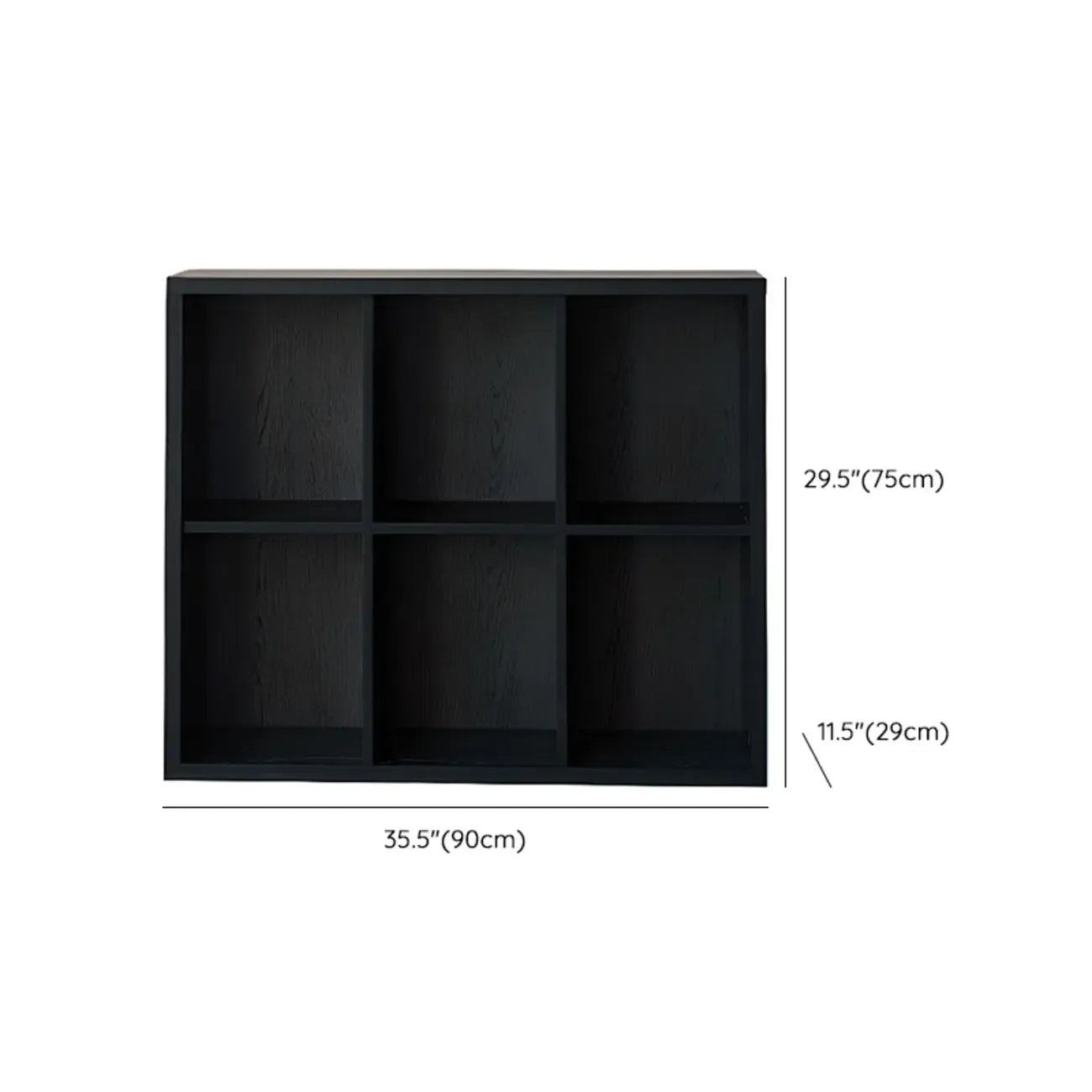 Black Horizontal Bookcases Cube Organizer Closed Back