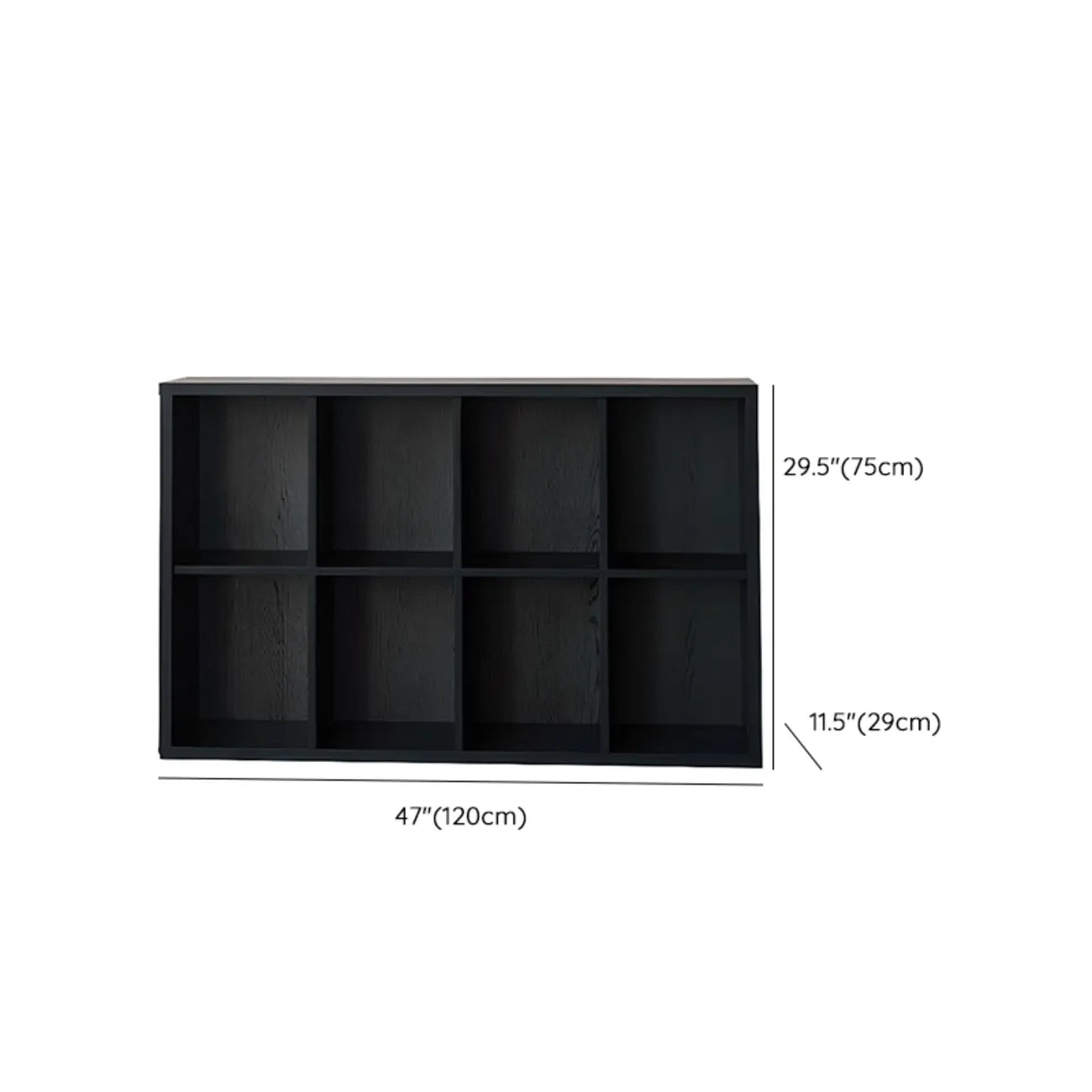 Black Horizontal Bookcases Cube Organizer Closed Back