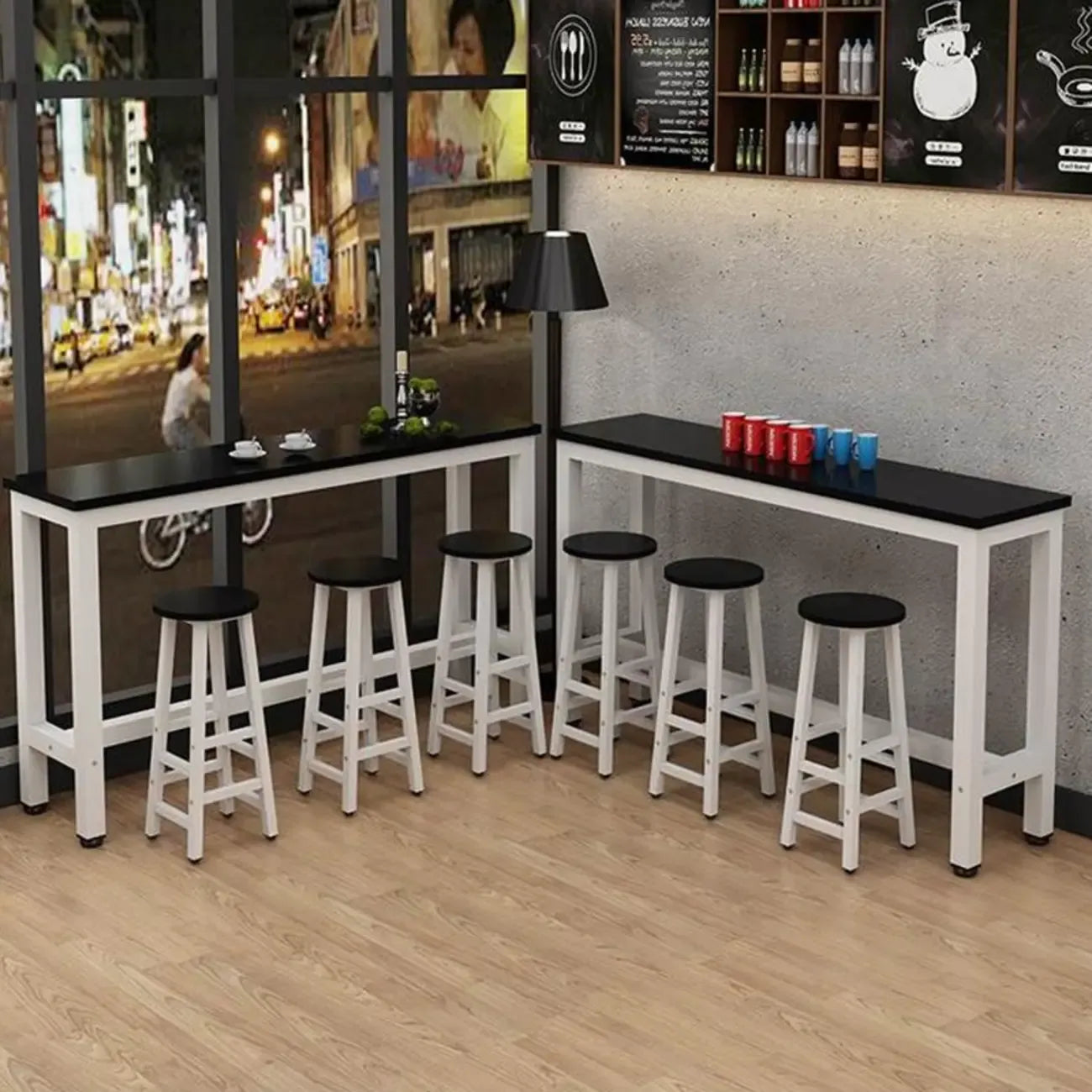 Modern Brown Wooden Fixed Top Bar Tables