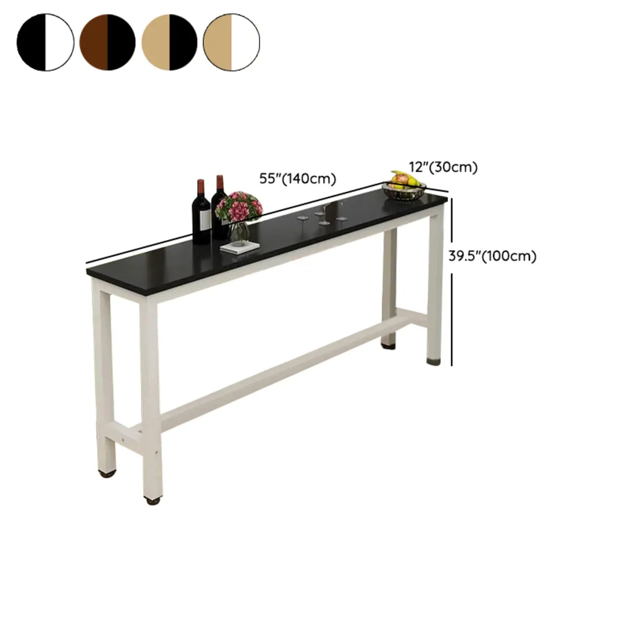 Modern Brown Wooden Fixed Top Bar Tables