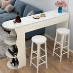 Irregular Coal Toughened Glass Wooden Storage Bar Tables