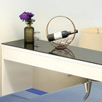 Irregular Coal Toughened Glass Wooden Storage Bar Tables