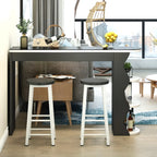 Irregular Coal Toughened Glass Wooden Storage Bar Tables