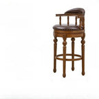 Traditional Brown Rubberwood Cushioned Bar Stools