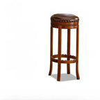 Traditional Brown Rubberwood Cushioned Bar Stools