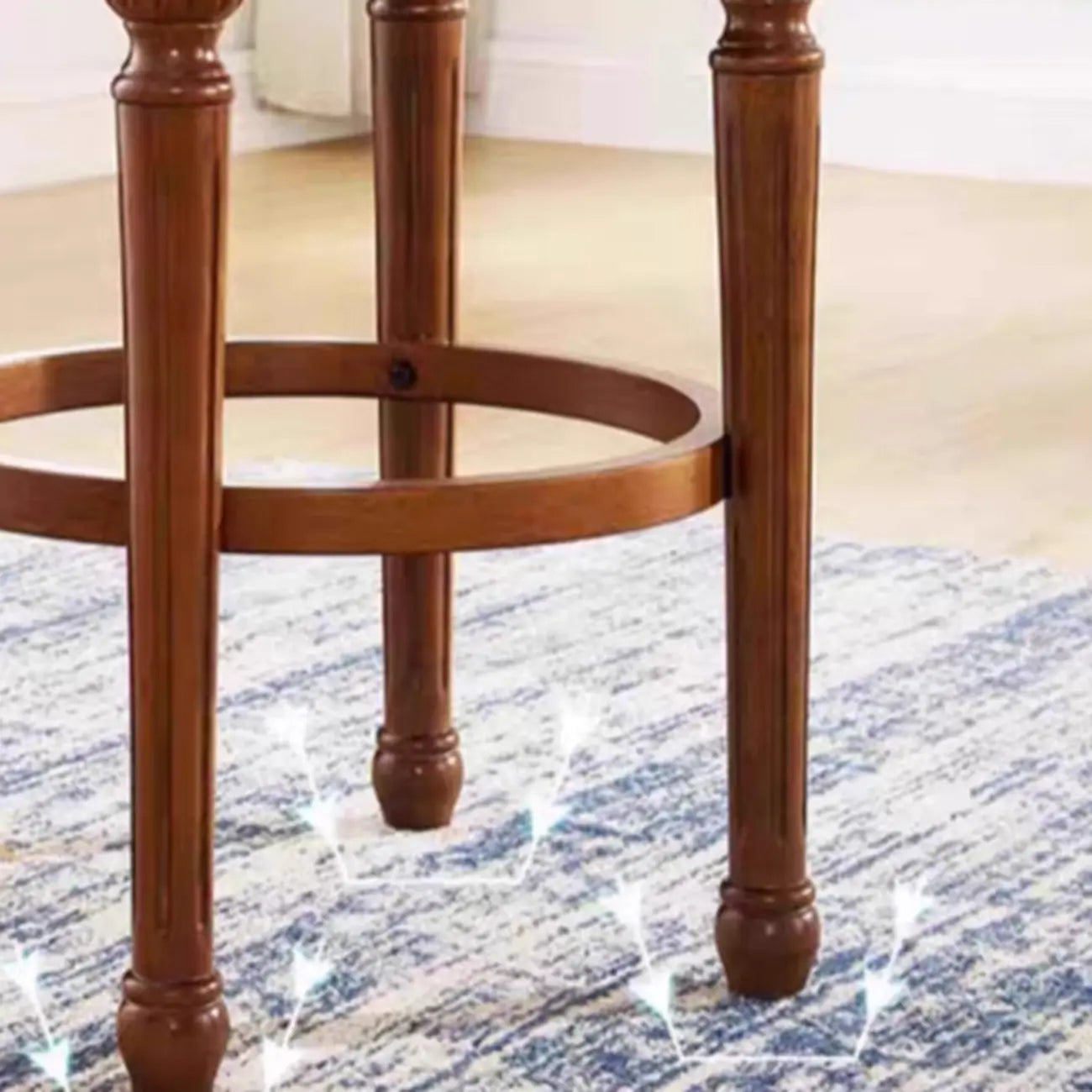 Traditional Brown Rubberwood Cushioned Bar Stools