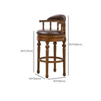 Traditional Brown Rubberwood Cushioned Bar Stools