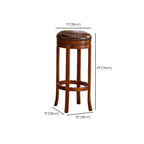 Traditional Brown Rubberwood Cushioned Bar Stools