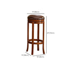 Traditional Brown Rubberwood Cushioned Bar Stools