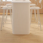 Modern White Stone Top Metal Double Pedestal Bar Tables