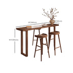 Rustic Cocoa Pine Fixed Top Sled Bar Tables