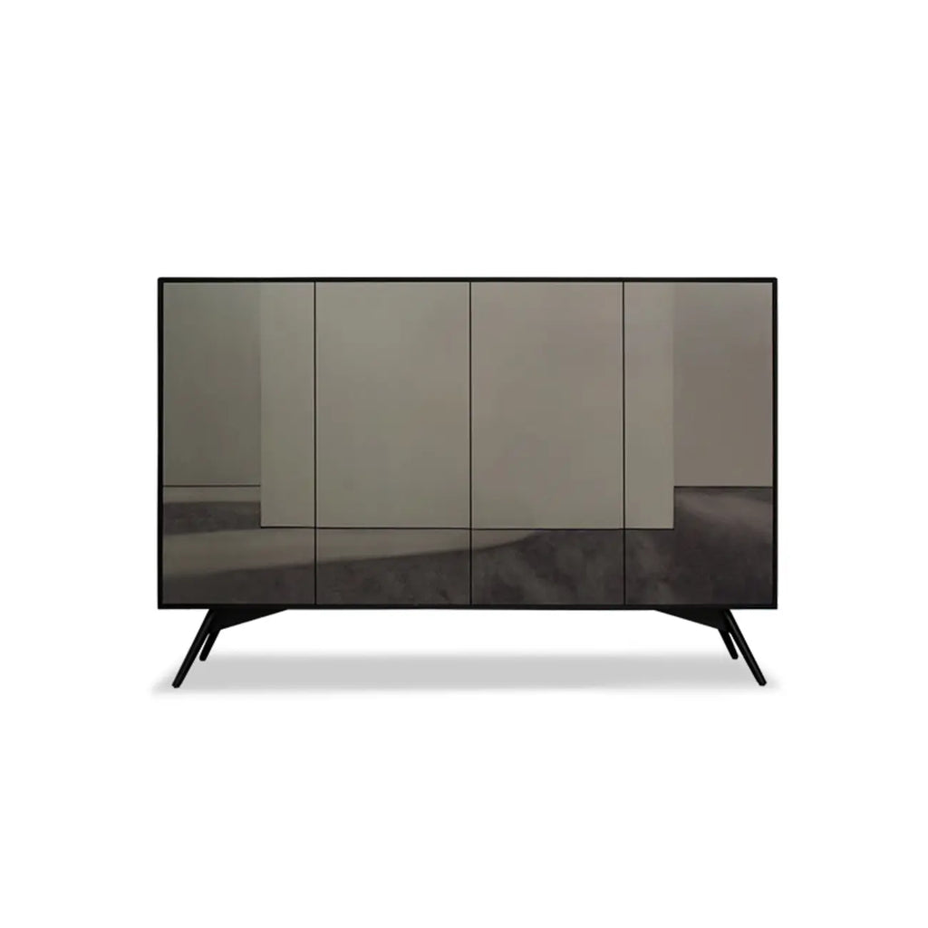 Elegant Grey Shoe Cabinet with Doors & Adjustable Shelves