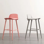 Contemporary Light Gray Plastic Saddle Low Back Bar Stools