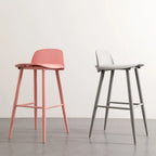 Contemporary Light Gray Plastic Saddle Low Back Bar Stools