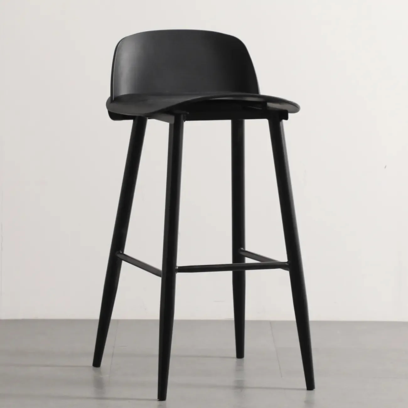 Contemporary Light Gray Plastic Saddle Low Back Bar Stools