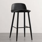 Contemporary Light Gray Plastic Saddle Low Back Bar Stools