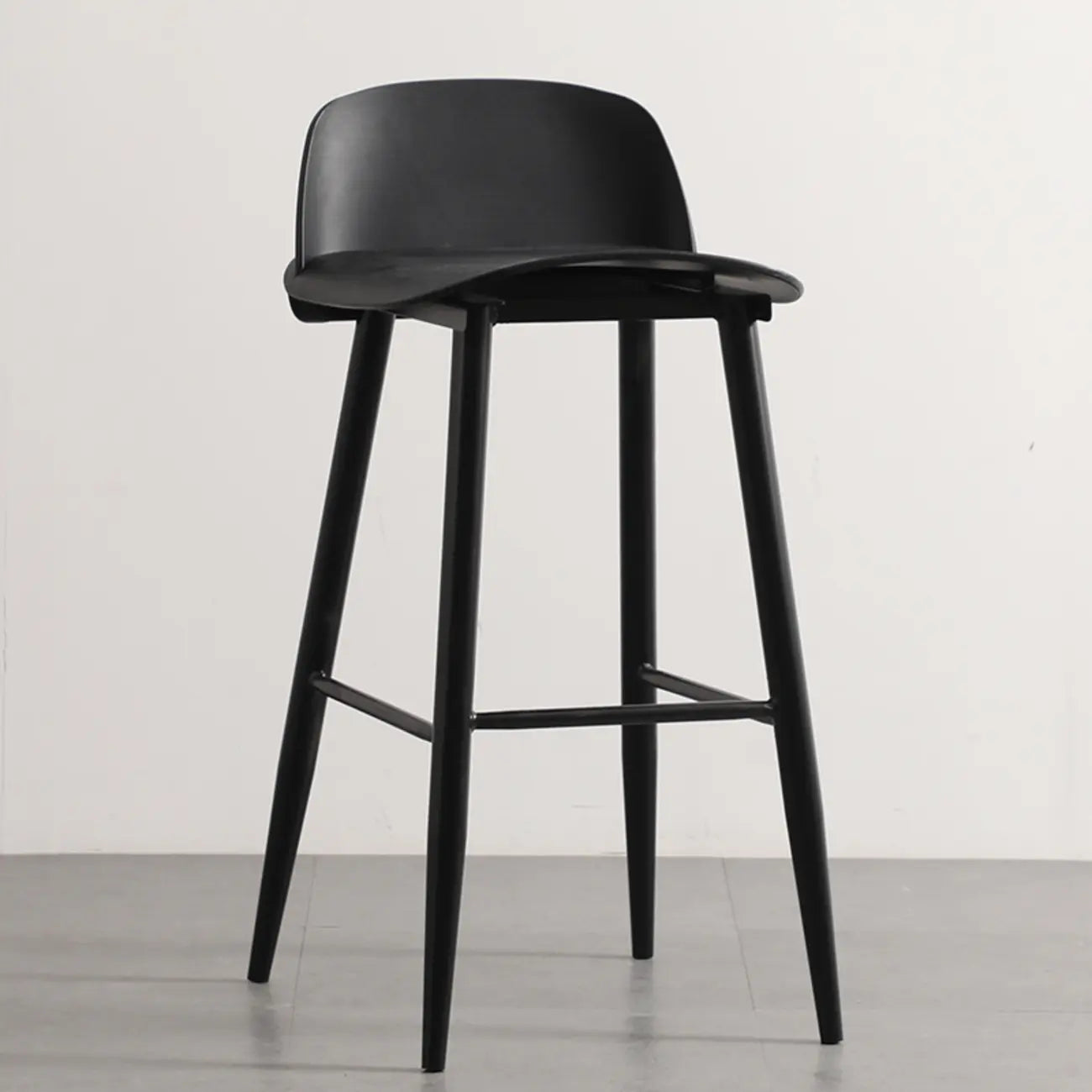 Contemporary Light Gray Plastic Saddle Low Back Bar Stools