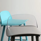 Contemporary Light Gray Plastic Saddle Low Back Bar Stools