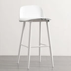 Contemporary Light Gray Plastic Saddle Low Back Bar Stools