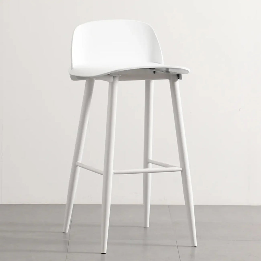 Contemporary Light Gray Plastic Saddle Low Back Bar Stools
