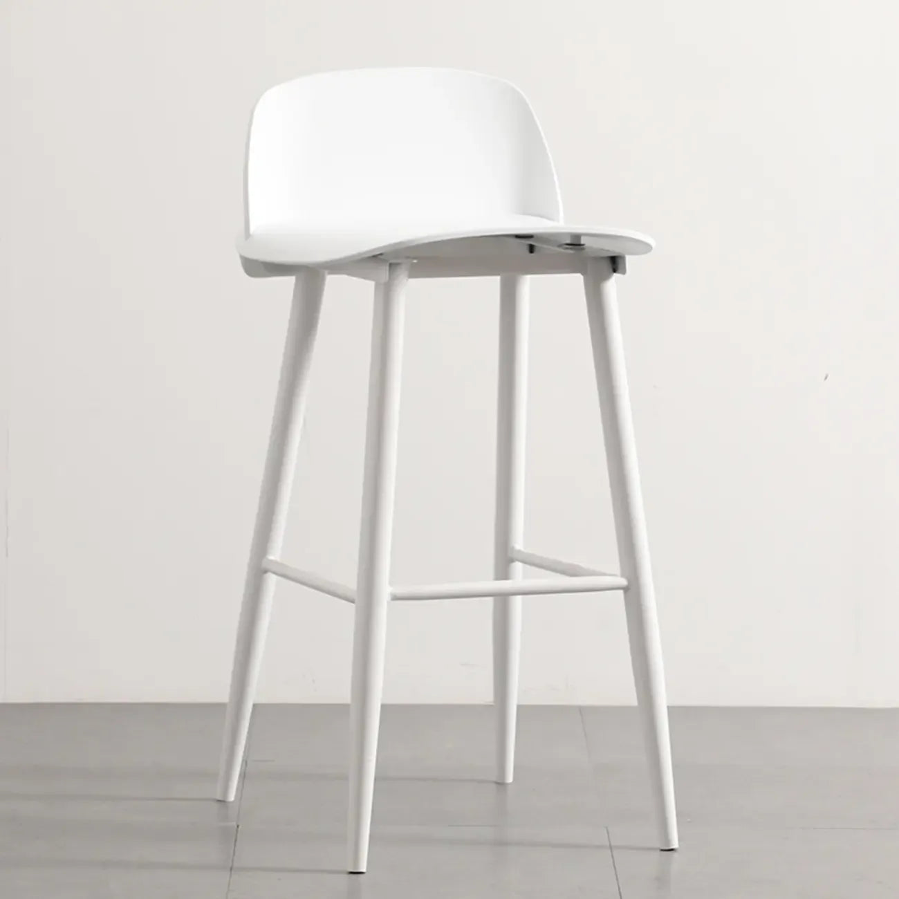 Contemporary Light Gray Plastic Saddle Low Back Bar Stools