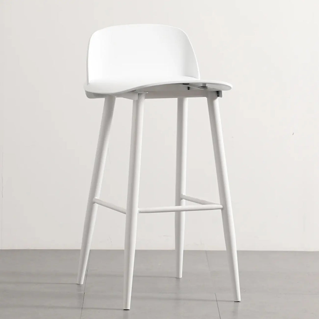 Contemporary Light Gray Plastic Saddle Low Back Bar Stools