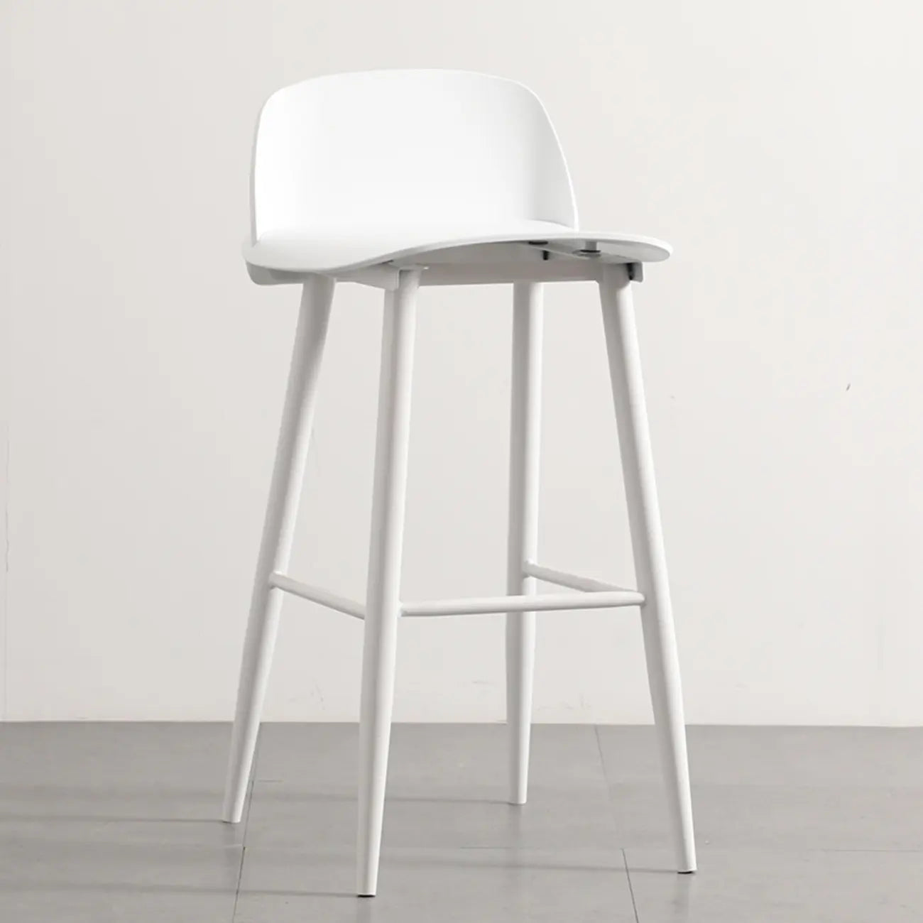 Contemporary Light Gray Plastic Saddle Low Back Bar Stools