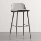 Contemporary Light Gray Plastic Saddle Low Back Bar Stools